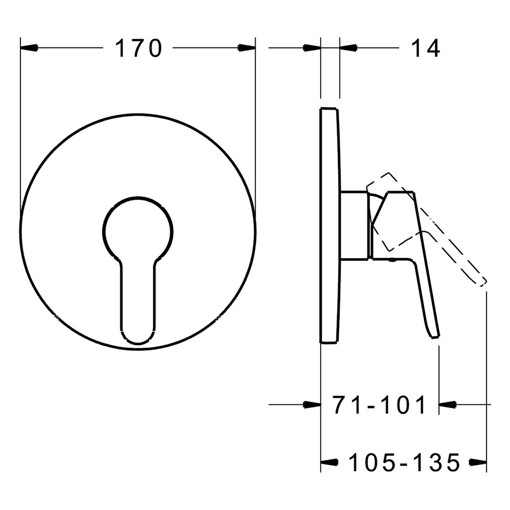 Hansa Primo Einhebelmischer Fertigmontageset für Brausebatterie 8991 Rosette rund Chrom... HANSA-89919003 4015474278691 (Abb. 4)