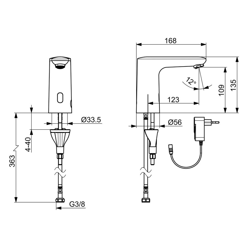 Hansa Electra Waschtischarmatur, Standmontage, berührungslos, Bluetooth, 230/9V, Chrom,... HANSA-92512009 4057304020162 (Abb. 6)