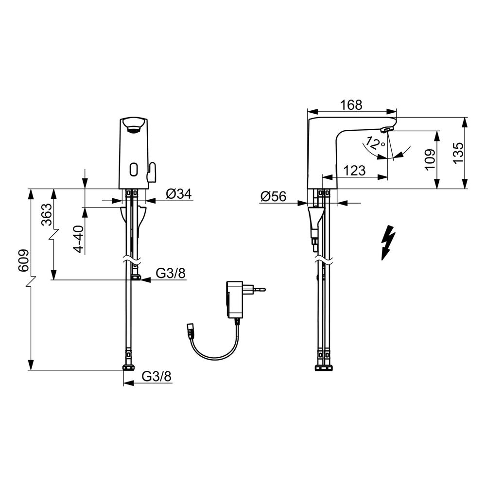 Hansa Electra Digital Waschtischarmatur, Niederdruck, Standmontage, Sensor, Bluetooth, ... HANSA-92731129 4057304019470 (Abb. 6)