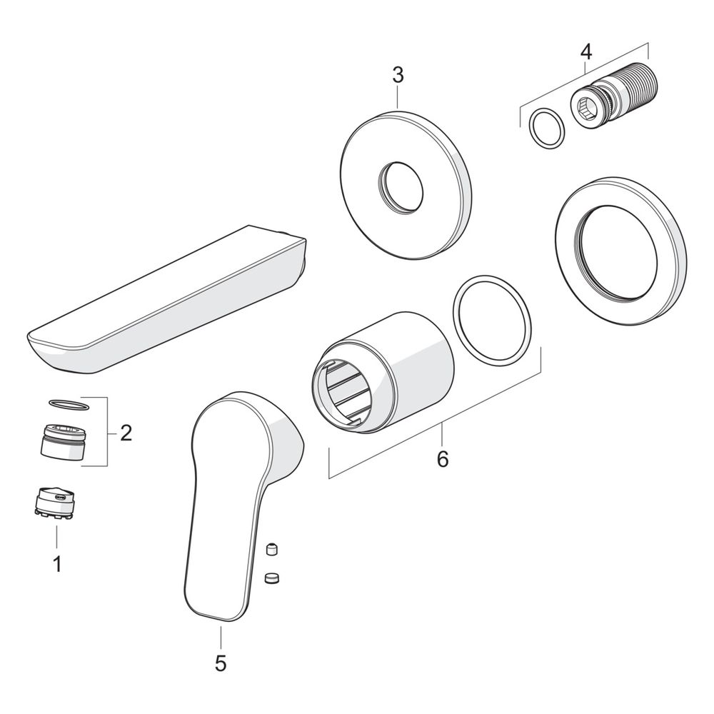 Hansa Basic Einhebelmischer Fertigset für Waschtisch-Batterie 5560 Ausladung 185mm Chro... HANSA-55602103 4057304019036 (Abb. 7)