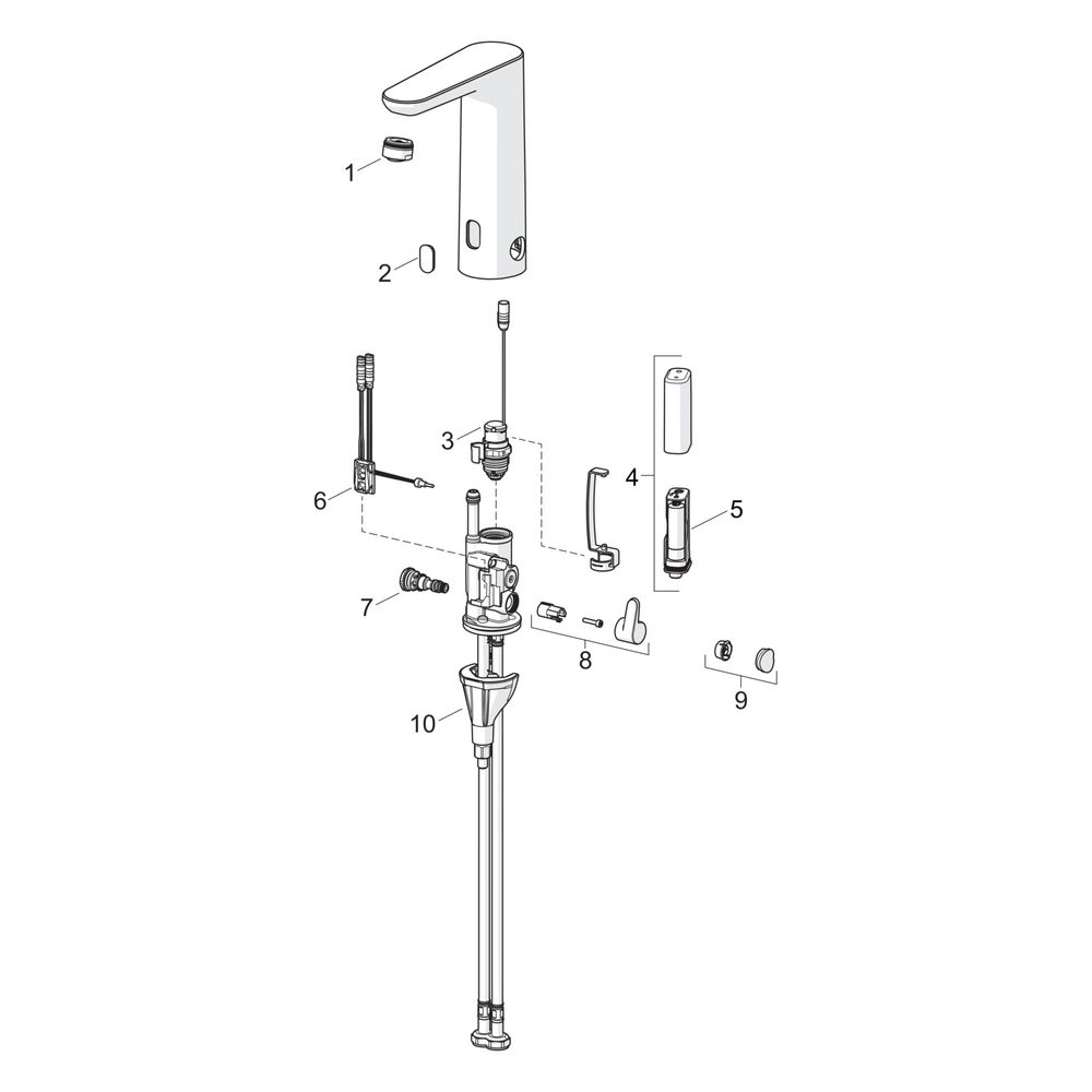 Hansa Electra Digital Waschtischarmatur, Standmontage, Sensor, berührungslos, 3V, Chrom... HANSA-93702219 4057304019579 (Abb. 7)