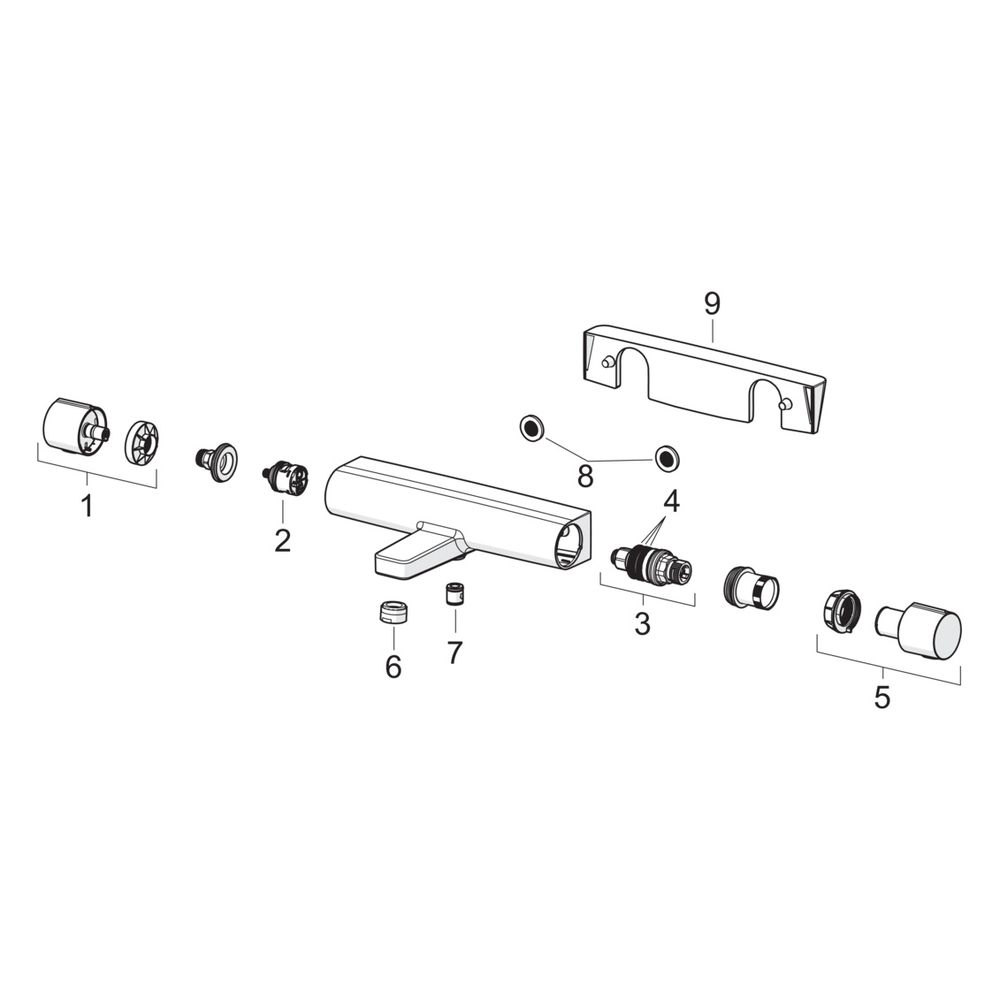 Hansa Optima Wannen- und Brausearmatur Wandmontage Thermostat, mit MagShelf-Ablage, Chr... HANSA-65132201 4057304017933 (Abb. 7)