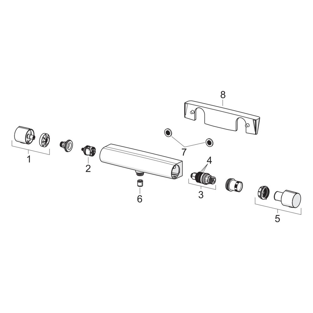 Hansa Optima Duschthermostat, Wandmontage, mit MagShelf-Ablage, Chrom, 65140201... HANSA-65140201 4057304017926 (Abb. 7)