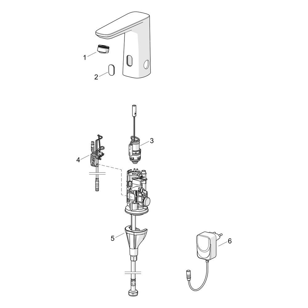 Hansa Electra Waschtischarmatur, Standmontage, Sensor, Bluetooth, 230/9V, Chrom, 920120... HANSA-92012009 4057304019357 (Abb. 7)