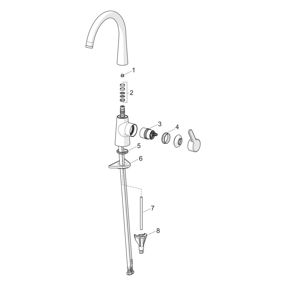 Hansa Designo Style Einhebel-Küchenarmatur, Standmontage, Cascade Strahlregler, Stahl... HANSA-5101228380 4057304020223 (Abb. 7)