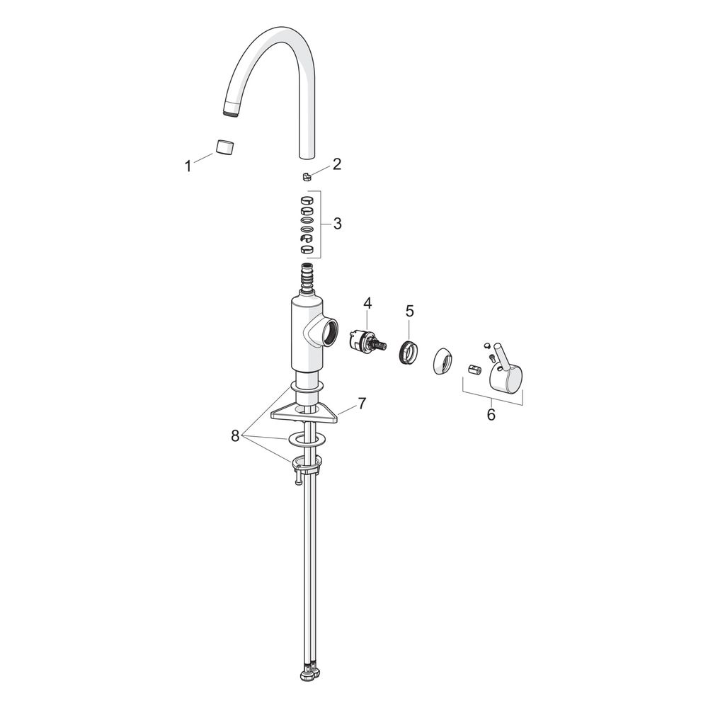 Hansa Vantis Einhebel-Küchenarmatur Standmontage, schwenkbar, Matt-Schwarz, 522022673... HANSA-5220226733 4057304019852 (Abb. 7)