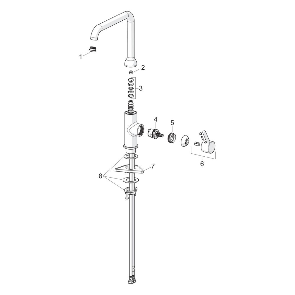 Hansa Vantis Style Einhebel-Küchenarmatur, Standmontage, Einhebel, schwenkbarer Ausla... HANSA-5420220733 4057304019869 (Abb. 7)