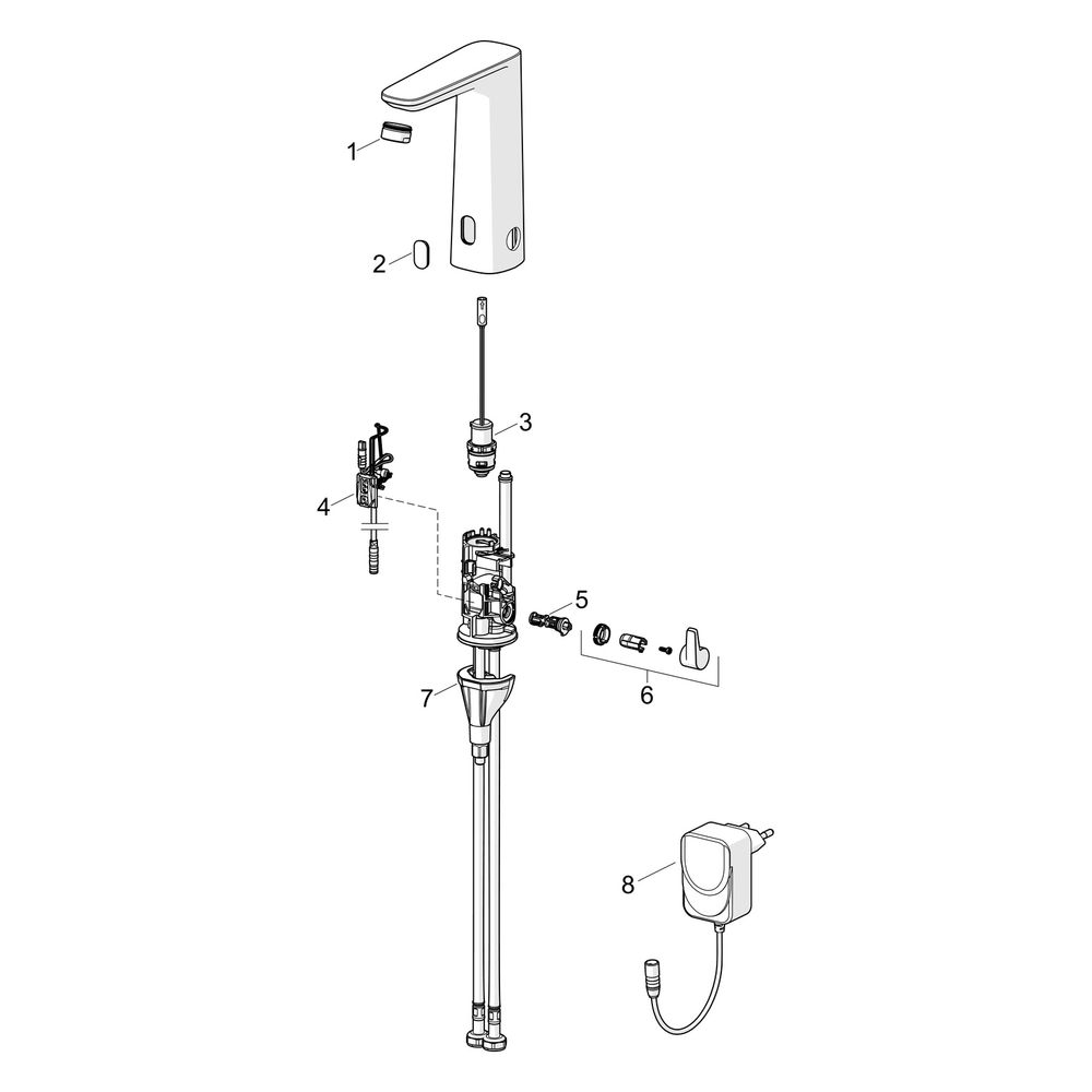 Hansa Electra Safety Waschtischarmatur, Standmontage, Sensor, Bluetooth, 230/9V, Chrom,... HANSA-93102009 4057304019548 (Abb. 7)