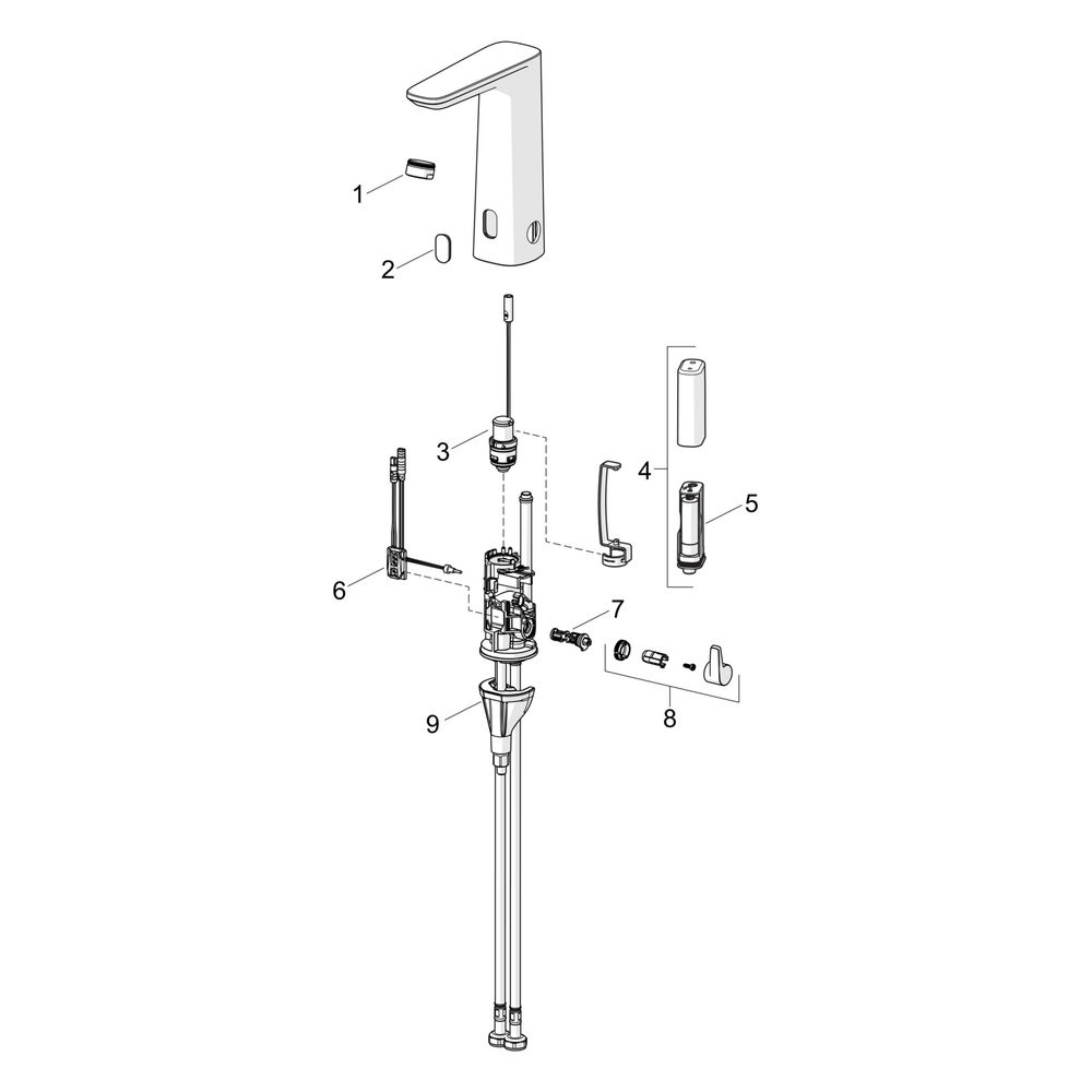 Hansa Electra Safety Waschtischarmatur, Standmontage, Sensor, berührungslos, 3V, Chrom,... HANSA-93102219 4057304019531 (Abb. 7)