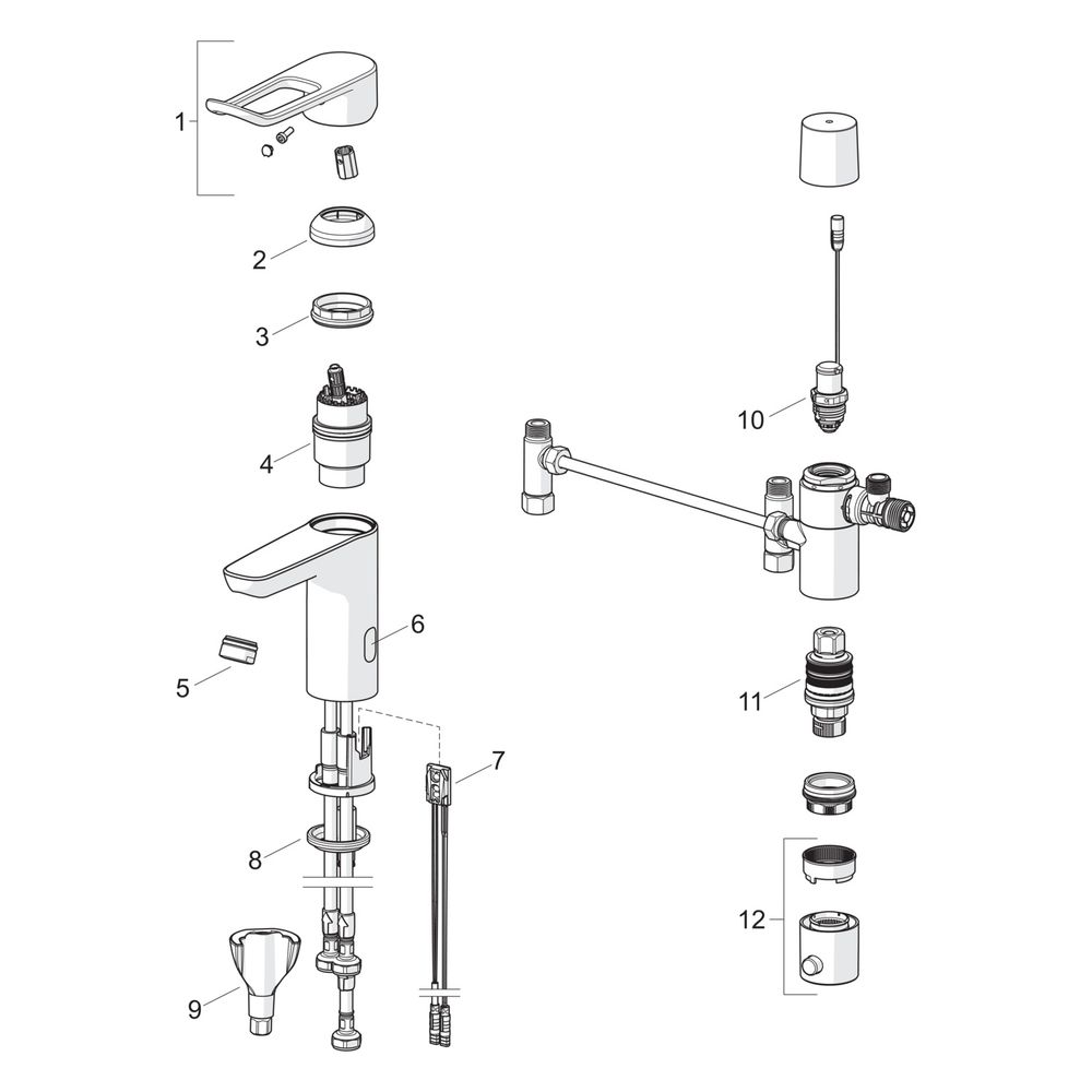 Hansa Clinica Einhebel-Waschtischbatterie, Bügelhebel 3V, Bluetooth, Chrom, 45252209... HANSA-45252209 4057304019630 (Abb. 7)