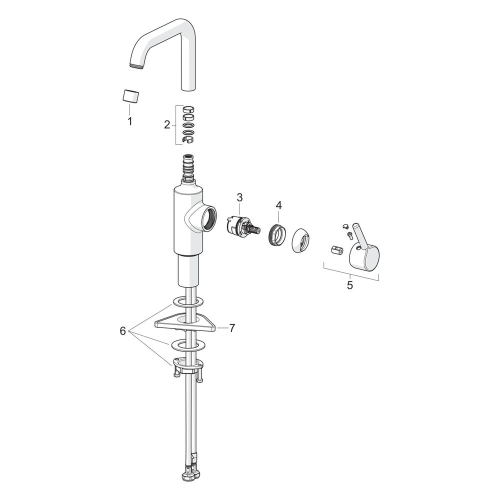 Hansa Vantis Einhebel-Waschtischarmatur, Standmontage, 152mm Ausladung, Matt-Schwarz,... HANSA-5255226733 4057304021923 (Abb. 7)
