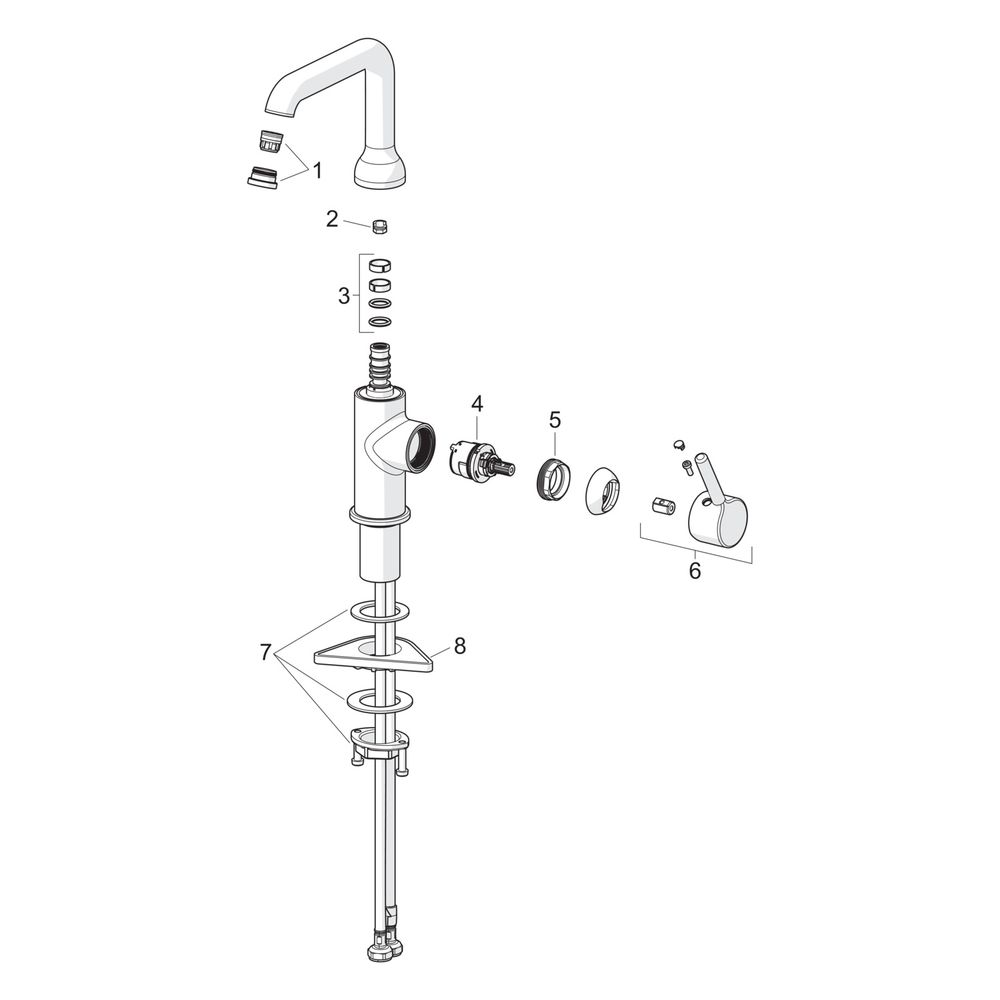 Hansa Vantis Style Einhebel-Waschtischarmatur, Standmontage, schwenkbarer Auslauf, Ma... HANSA-5455220733 4057304020070 (Abb. 7)