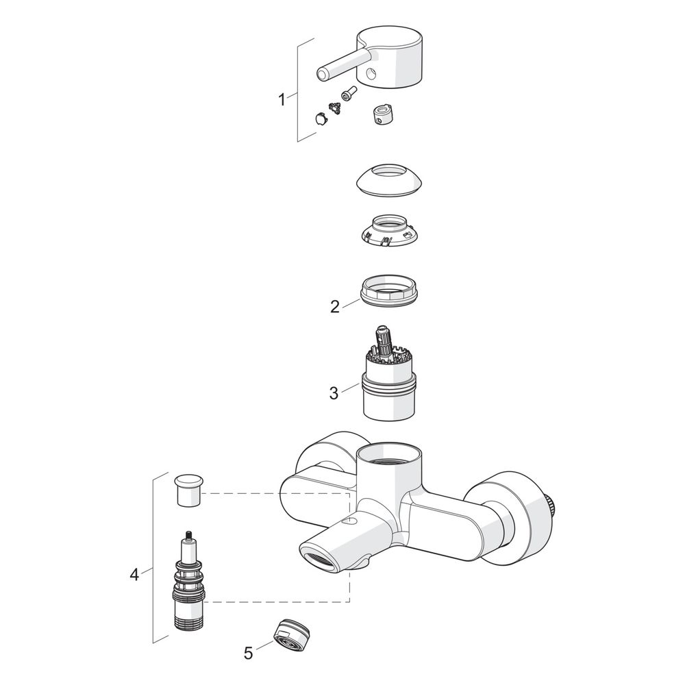 Hansa Vantis Einhebel-Wannen- und Brausearmatur, Wandmontage, 154mm Ausladung, Matt-S... HANSA-5244226733 4057304021992 (Abb. 7)