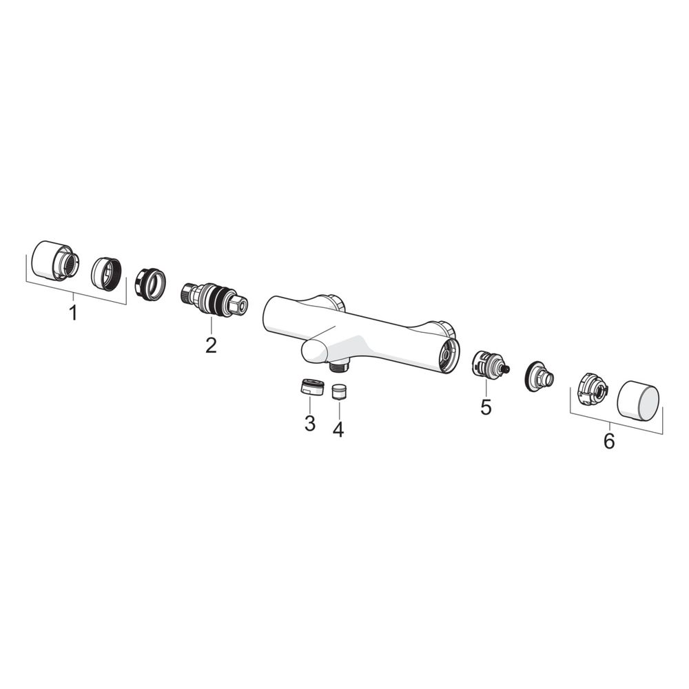 Hansa Prisma Wannen- und Brausearmatur Wandmontage Thermostat, 180mm Ausladung, Chrom, ... HANSA-58102301 4057304020599 (Abb. 7)