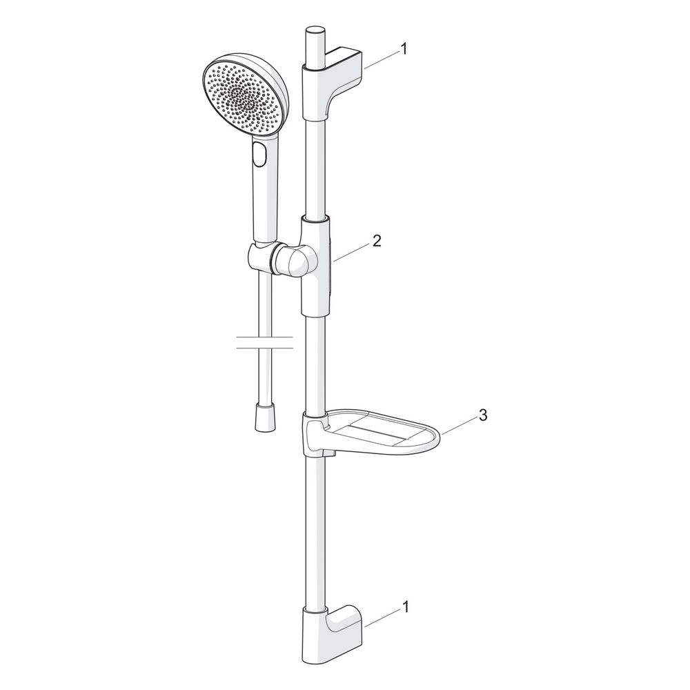 Hansa Aurelia Wandstangen-Brausenset, 110mm, 12l/min, G 1/2", Messing/Verbundwerkstoff,... HANSA-47160130 4057304020605 (Abb. 7)