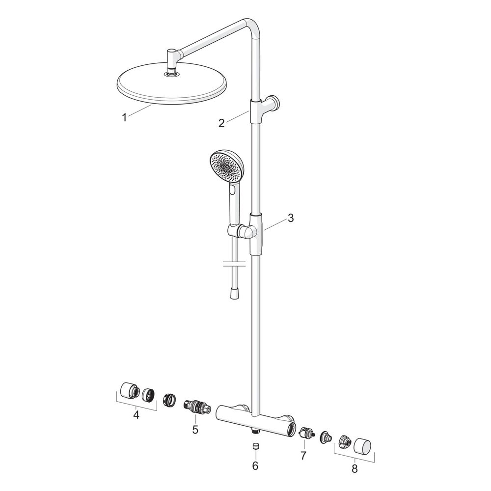 Hansa Aurelia Regenbrause-Duscharmatur, Wandmontage, Thermostat, 3-strahlig, Chrom, 471... HANSA-47199103 4057304020650 (Abb. 7)