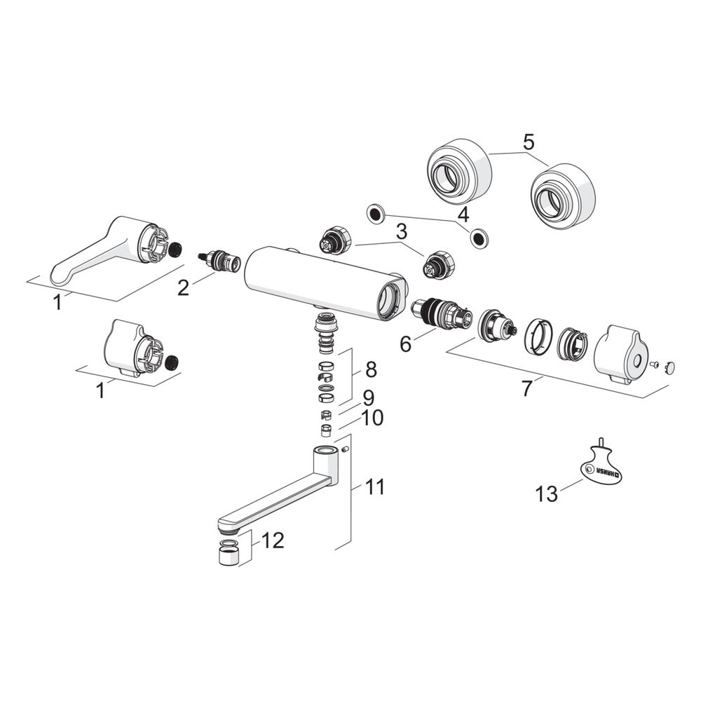 Hansa Clinica Waschtischbatterie, Ausladung 285mm, Chrom, 08806202... HANSA-08806202 4057304013416 (Abb. 7)
