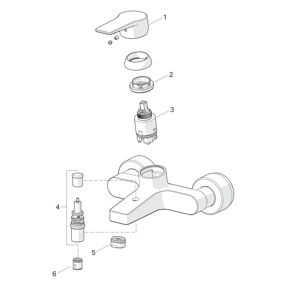 Hansa Twist Einhebel-Wannenfüll- und Brausebatterie, Ausladung 162mm, DN 15, Matt-Sch... HANSA-0974218333 4057304014345 (Abb. 7)