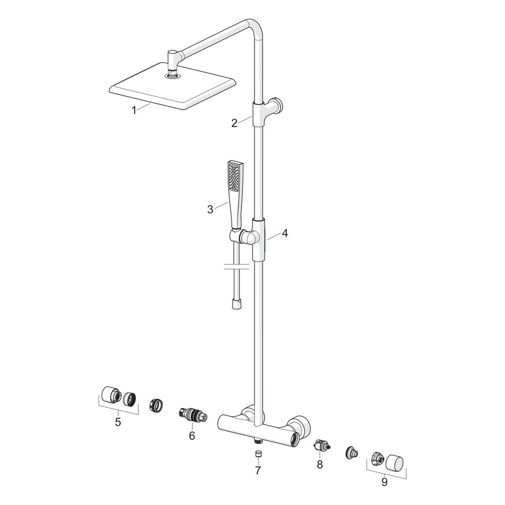 Hansa Aurelia Regenbrause-Duscharmatur, Wandmontage, Thermostat, 1-strahlig, Chrom, 471... HANSA-47199113 4057304020698 (Abb. 7)