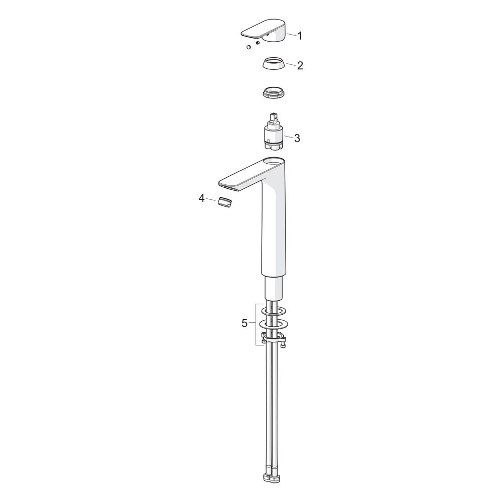 Hansa Basic Einhebelmischer Waschtischarmaturen hoch, Ausladung 150mm, DN 15, Chrom, 55... HANSA-55472203 4057304019043 (Abb. 7)