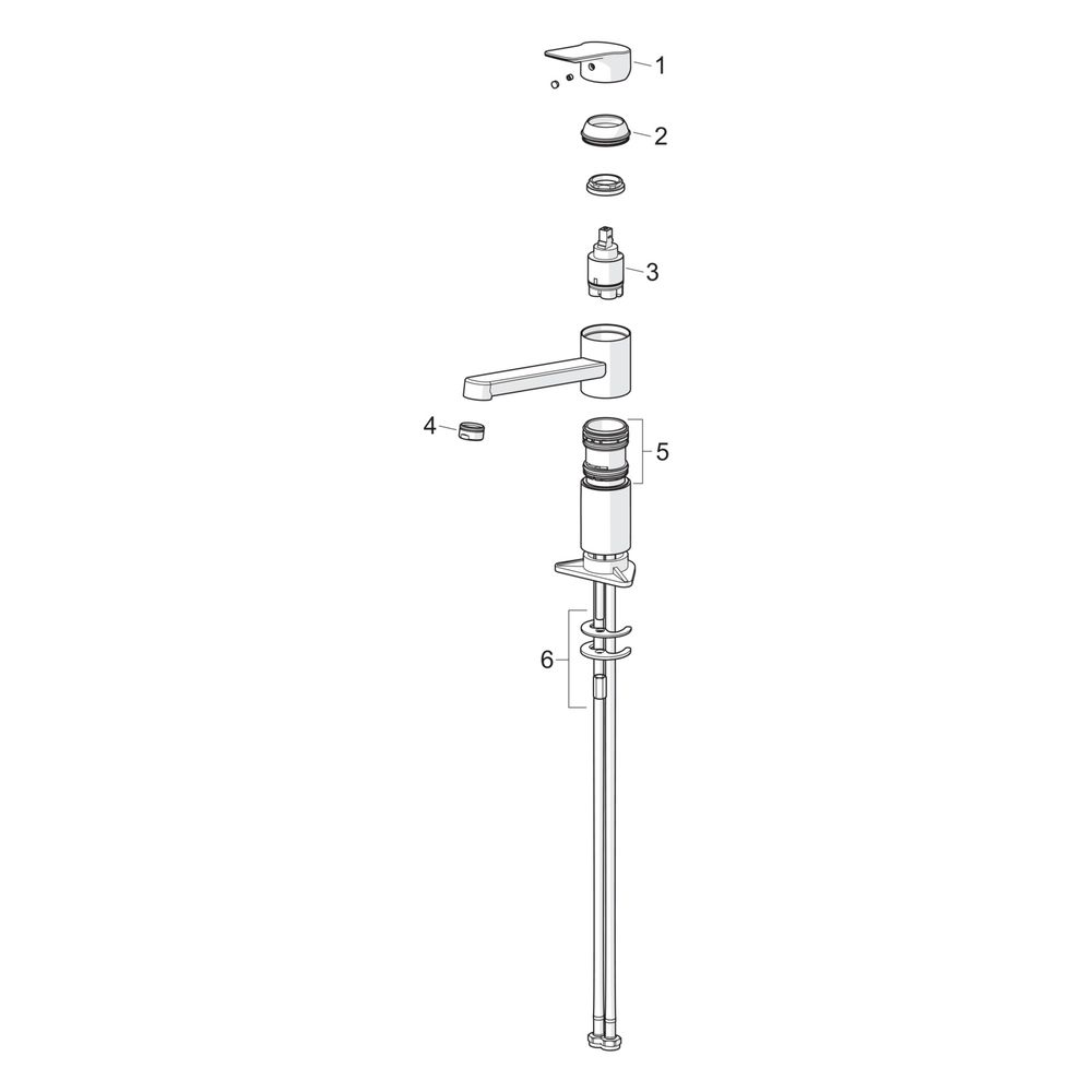 Hansa Basic Einhebelmischer Küchenarmatur, Ausladung 223mm, DN 15, Chrom, 55482203... HANSA-55482203 4057304019074 (Abb. 7)