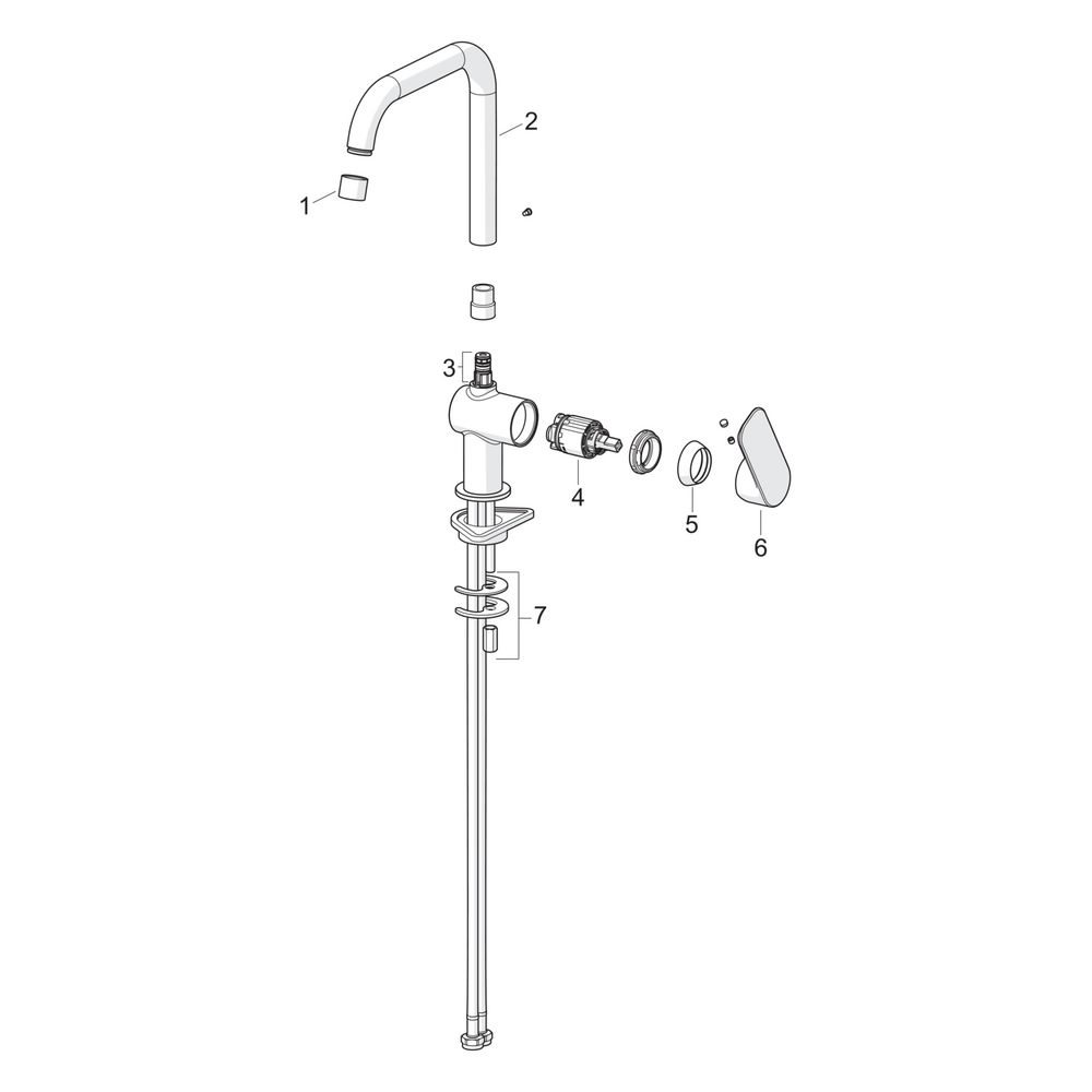 Hansa Basic Einhebelmischer Küchenarmatur, Ausladung 200mm, DN 15, Chrom, 55562203... HANSA-55562203 4057304019081 (Abb. 7)