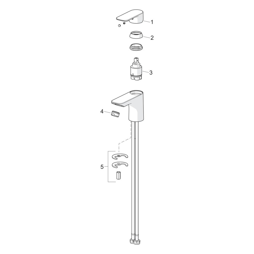 Hansa Basic Einhebelmischer Waschtischbatterie, Ausladung 101mm, DN 15, Chrom, 55422203... HANSA-55422203 4057304018978 (Abb. 7)