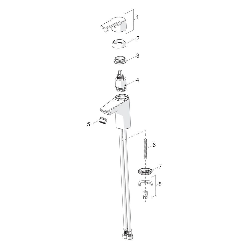 Hansa Polo Eco Einhebel-Waschtischbatterie, Ausladung 103mm, DN 15, Chrom, 5142229... HANSA-5142229300066 4057304018374 (Abb. 7)
