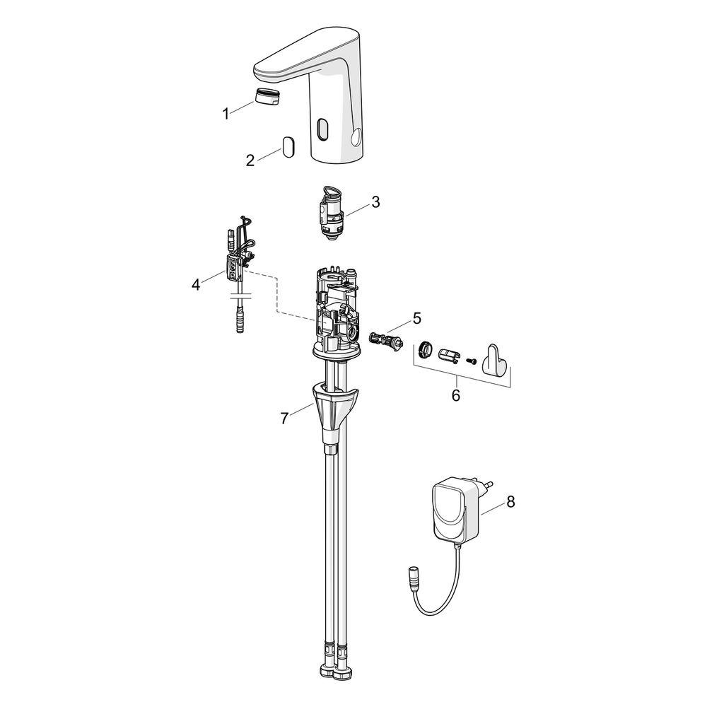 Hansa Electra Safety Waschtischarmatur, Standmontage, Sensor, Bluetooth, 3V, Matt-Sch... HANSA-9110221933 4057304019715 (Abb. 7)