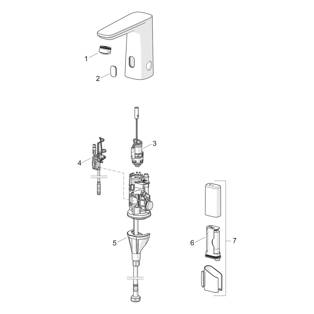 Hansa Electra Waschtischarmatur, Standmontage, Sensor, berührungslos, 3V, Chrom, 920122... HANSA-92012219 4057304019340 (Abb. 7)