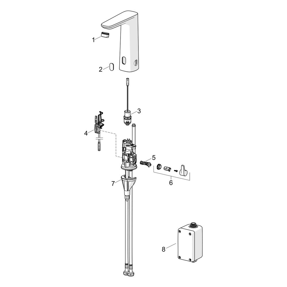 Hansa Electra Digital plus Waschtischarmatur, Standmontage, Sensor, Bluetooth, 3,6V, Ch... HANSA-93302239 4057304019586 (Abb. 7)