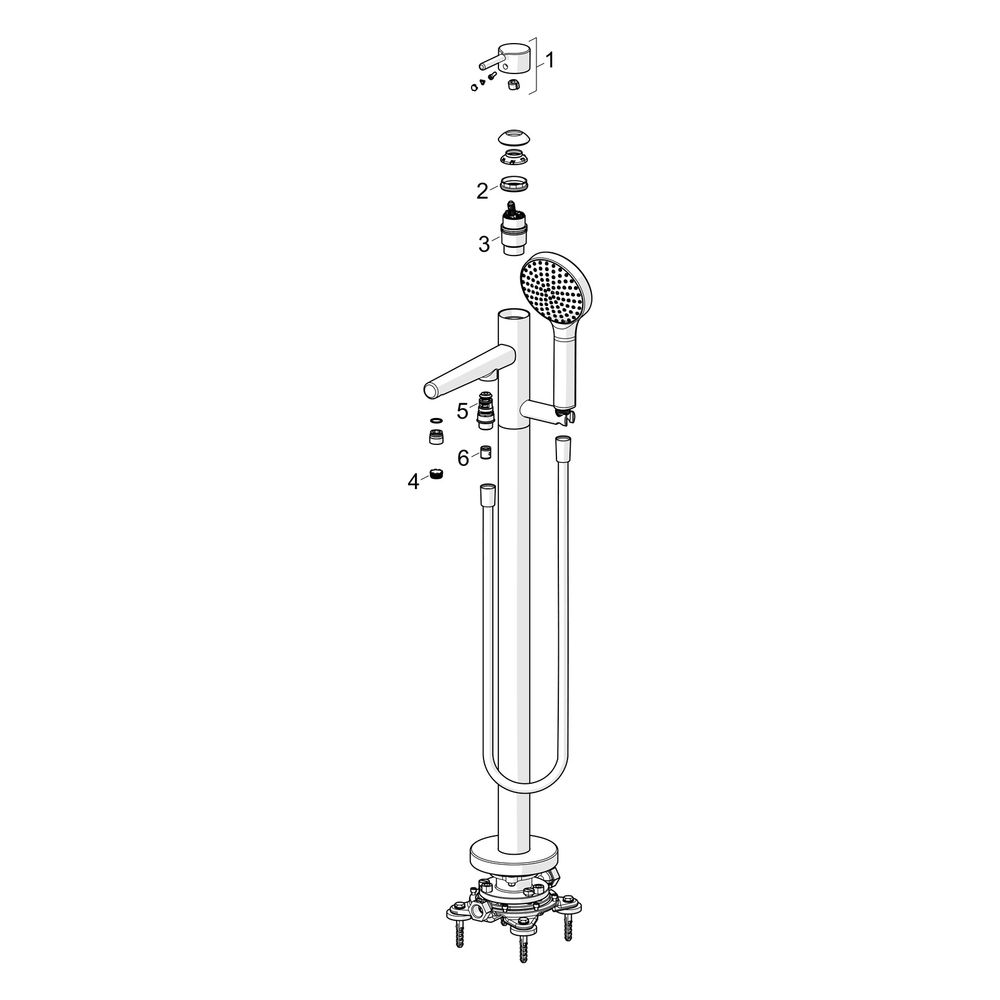 Hansa Vantis Style Einhebel-Wannenarmatur, bodenstehend, 209mm Ausladung, Matt-Schwar... HANSA-5483200733 4057304024993 (Abb. 7)