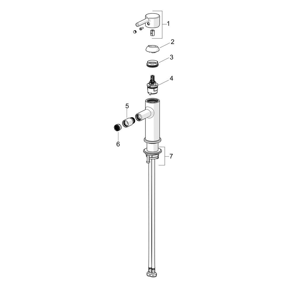 Hansa Vantis Style Einhebel-Bidetarmatur, Standmontage, 101mm Ausladung, Chrom, 5464220... HANSA-54642207 4057304025600 (Abb. 7)