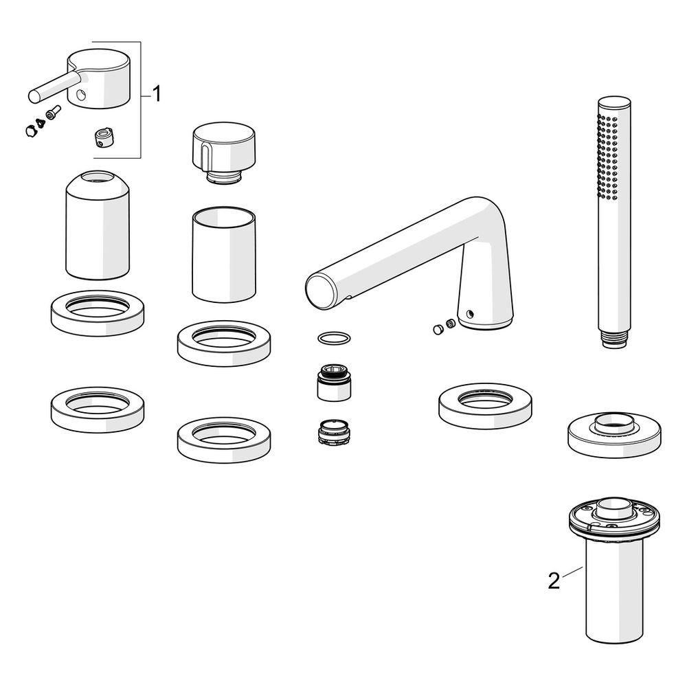 Hansa Vantis Style Einhebel-Wannenarmatur, Wannenrandmontage, 1-strahlig, 4-Loch, 205... HANSA-5471900733 4057304025518 (Abb. 7)