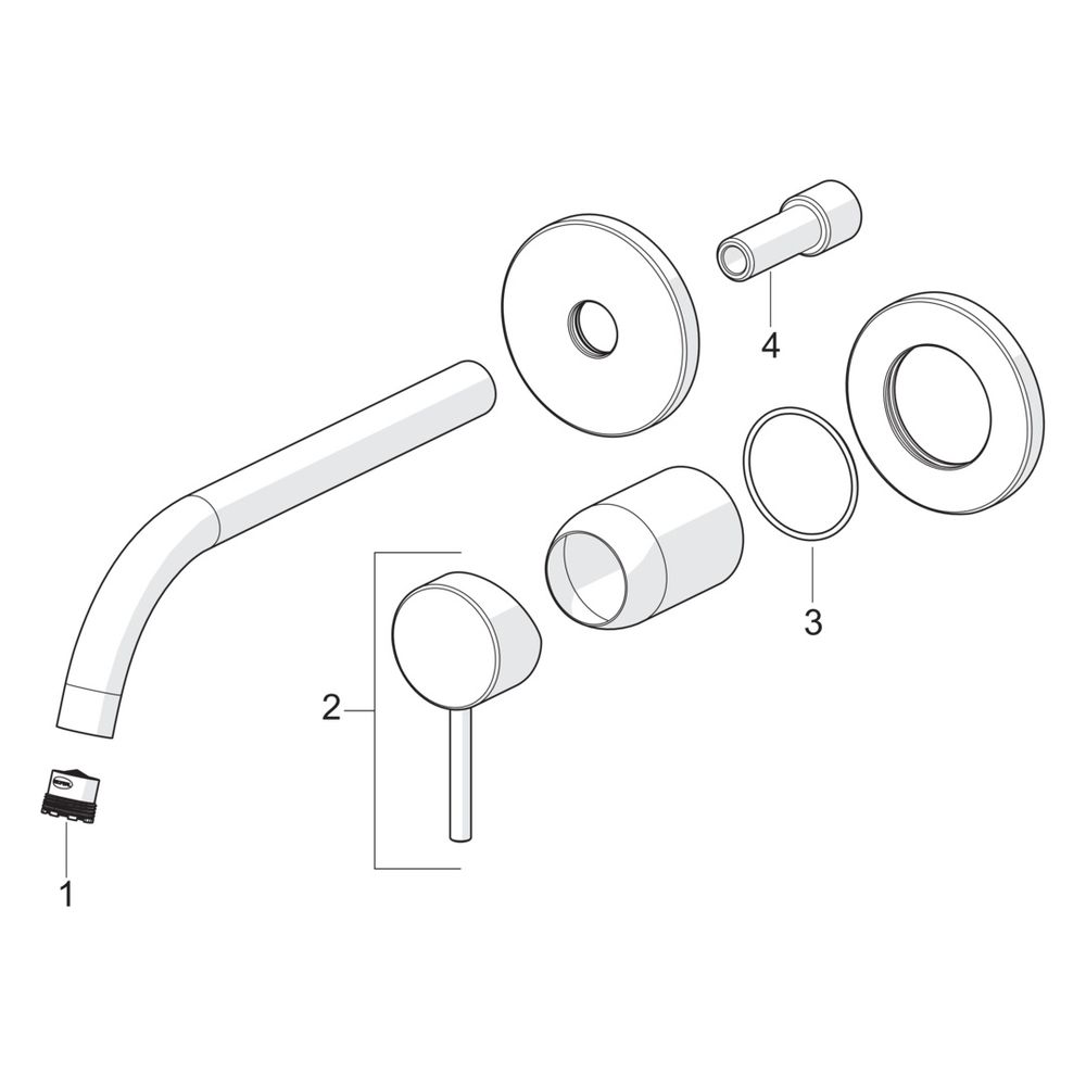 Hansa Public Einhebelmischer Fertigset für Waschtisch-Batterie 5793 Rosette rund Ausl... HANSA-5793217133 4057304015786 (Abb. 7)