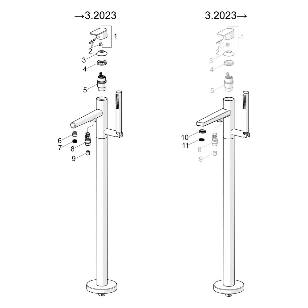 Hansa Stela Einhebel-Badebatterie mit Standrohr, Ausladung 210mm, Chrom, 57252073... HANSA-57252073 4057304015380 (Abb. 7)