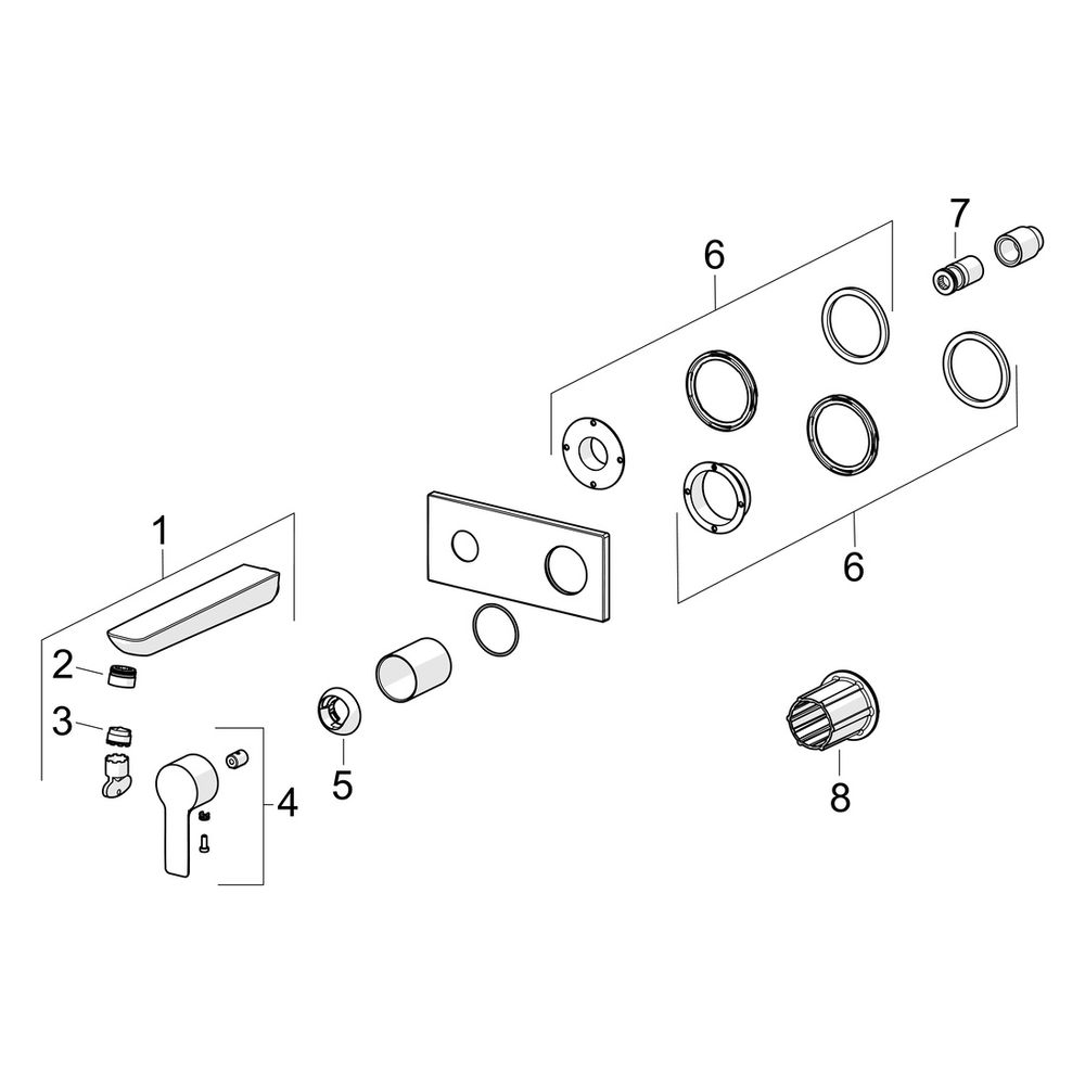 Hansa Ligna Einhebel Waschtischarmatur Wandmontage, Ausladung 186mm, Ausladung 186mm, R... HANSA-44892133 4057304022326 (Abb. 7)