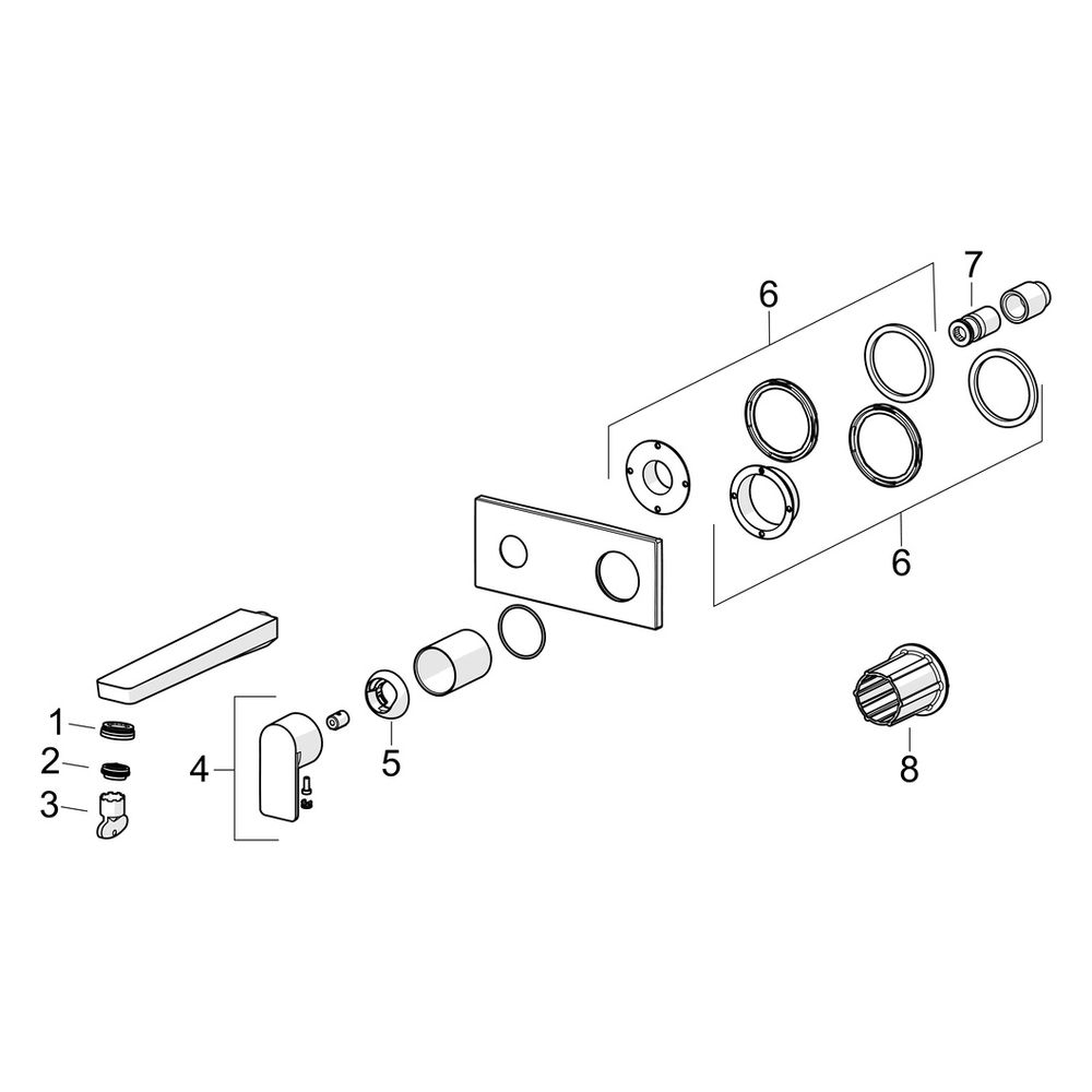 Hansa Stela Einhebel-Waschtischarmatur Wandmontage, Fertigmontageset, 185mm, Rosette ec... HANSA-44902133 4057304022340 (Abb. 7)