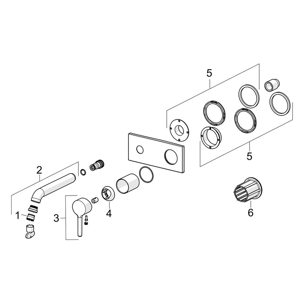 Hansa Vantis Style Einhebel-Waschtischarmatur, Wandmontage, Fertigmontageset, Rosette e... HANSA-54802137 4057304022357 (Abb. 7)