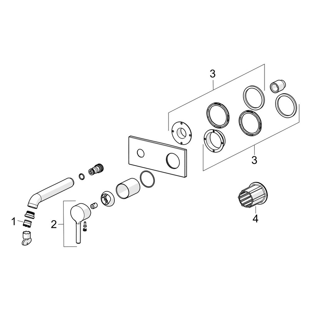 Hansa Vantis Style Einhebel-Waschtischarmatur, Wandmontage, FMS, Rosette eckig, Ausla... HANSA-5480213781 4057304022401 (Abb. 7)