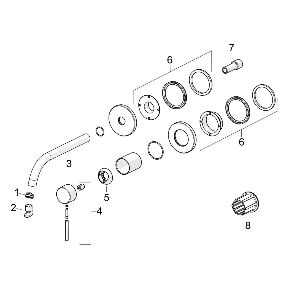 Hansa Public Waschtisch-Einhebelmischer Fertigmontageset, Wandmontage, Ausladung 235-30... HANSA-57952131 4057304022463 (Abb. 7)