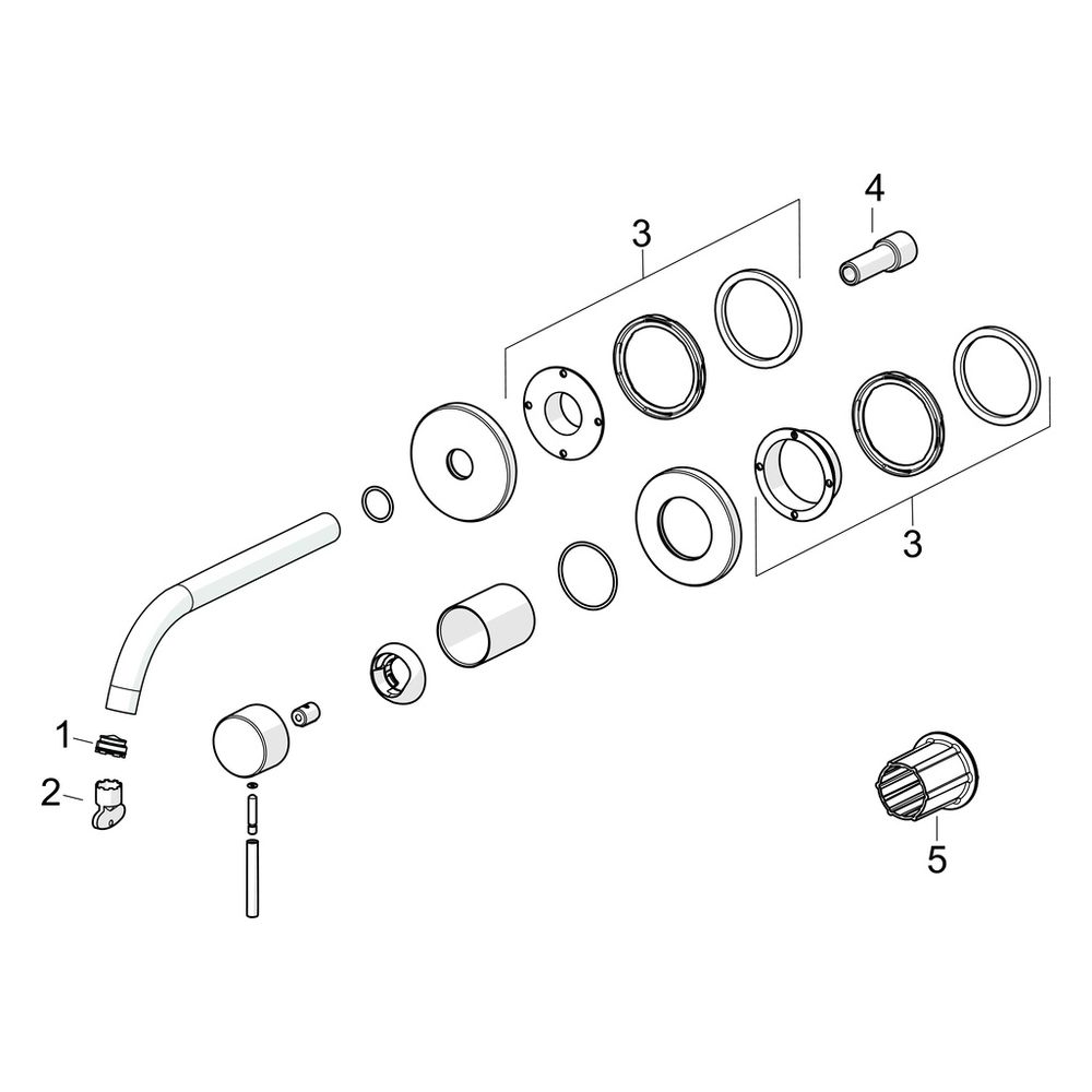 Hansa Public Waschtisch-Einhebelmischer Fertigmontageset, Wandmontage, Ausladung 160-... HANSA-5793213181 4057304022449 (Abb. 7)