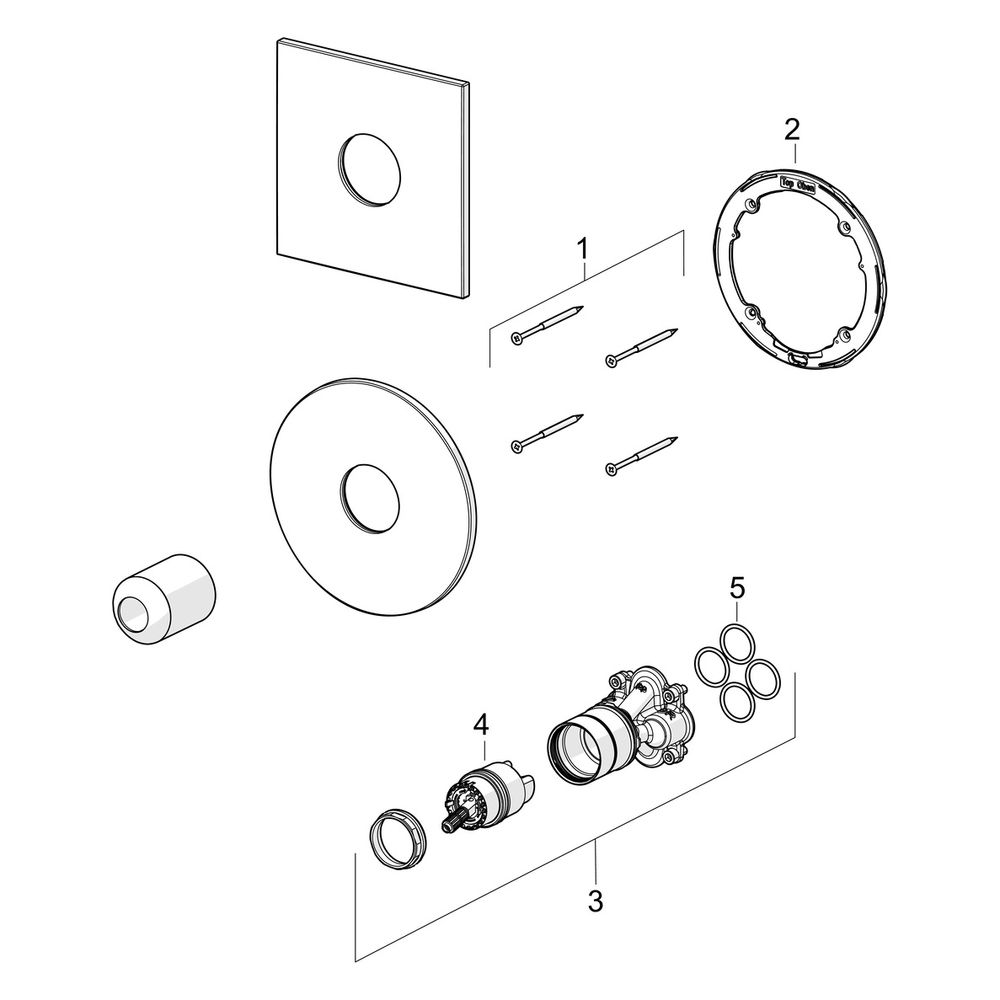 Hansa Fertigmontageset für einen Abgang, Wandmontage, Einhebelmischer, Rosette rund, ... HANSA-8261902081 4057304024511 (Abb. 7)