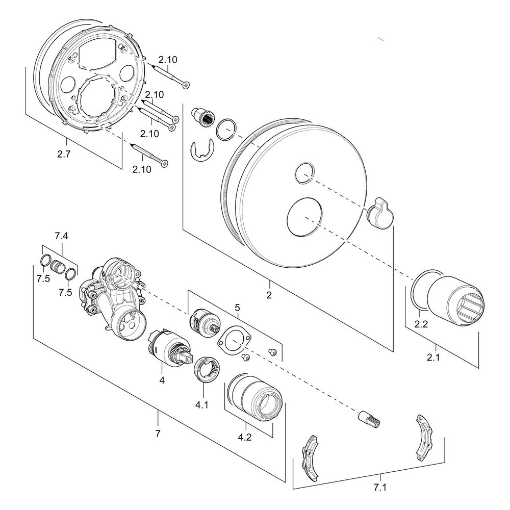 Hansa Varox Pro Fertigmontageset für Wanne/Brause, Rosette rund, Chrom, 40529083... HANSA-40529083 4015474274679 (Abb. 5)