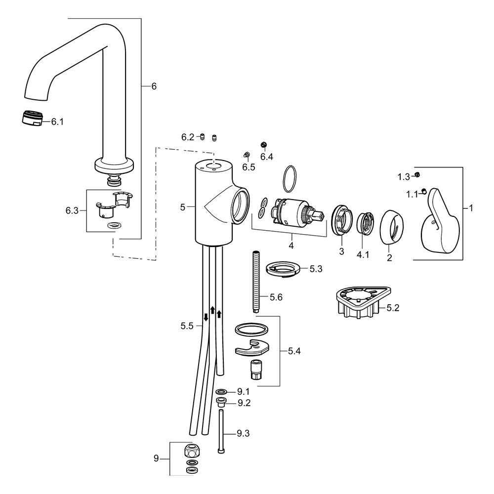 Hansa Primo Einhebel-Küchenarmatur, Niederdruck, Kupferrohr, Ausladung 192mm, DN 15, Ch... HANSA-49221103 4015474274945 (Abb. 5)