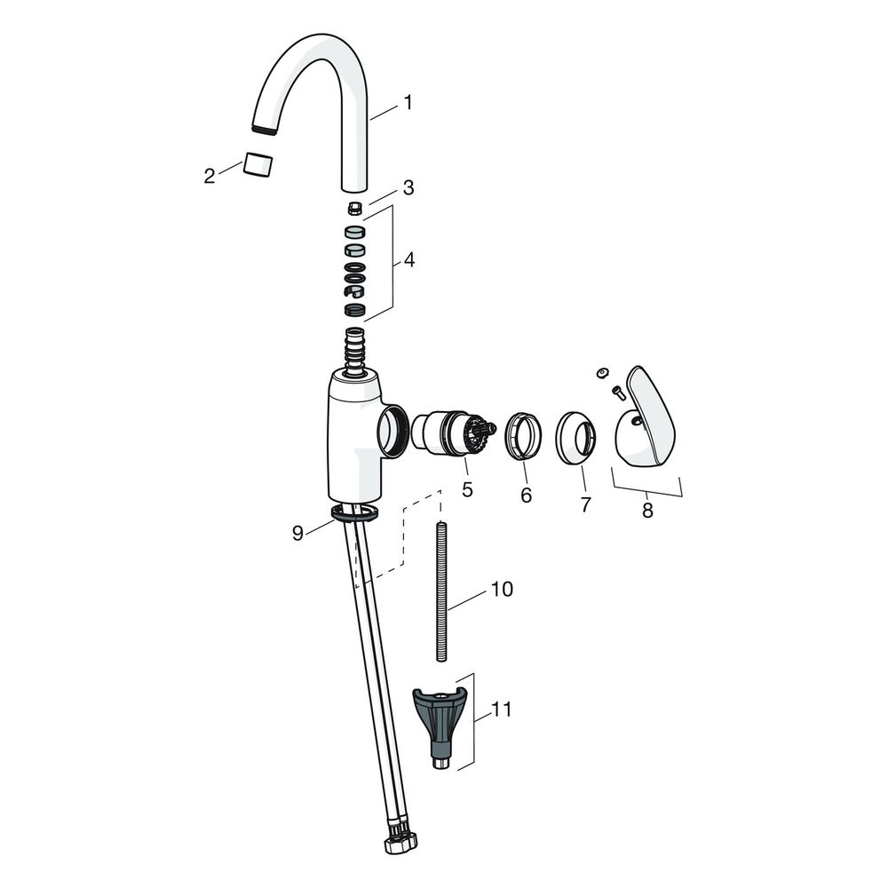 Hansa Pinto Einhebel-Waschtischbatterie, Zugstangen-Ablaufgarnitur Ausladung 148mm, DN ... HANSA-45102283 4057304003110 (Abb. 7)