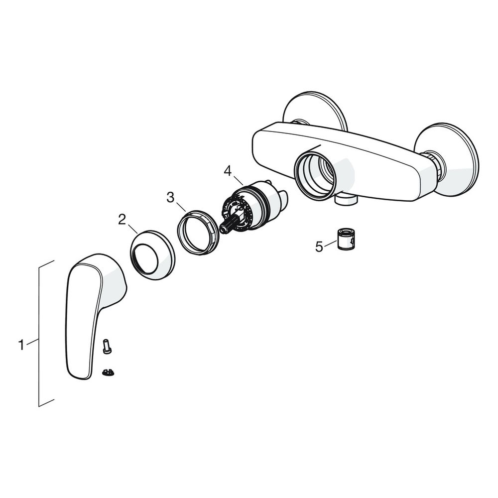 Hansa Pinto Einhebel-Brausebatterie, Ausladung 54mm, DN 15, Chrom, 45120163... HANSA-45120163 4057304004346 (Abb. 7)