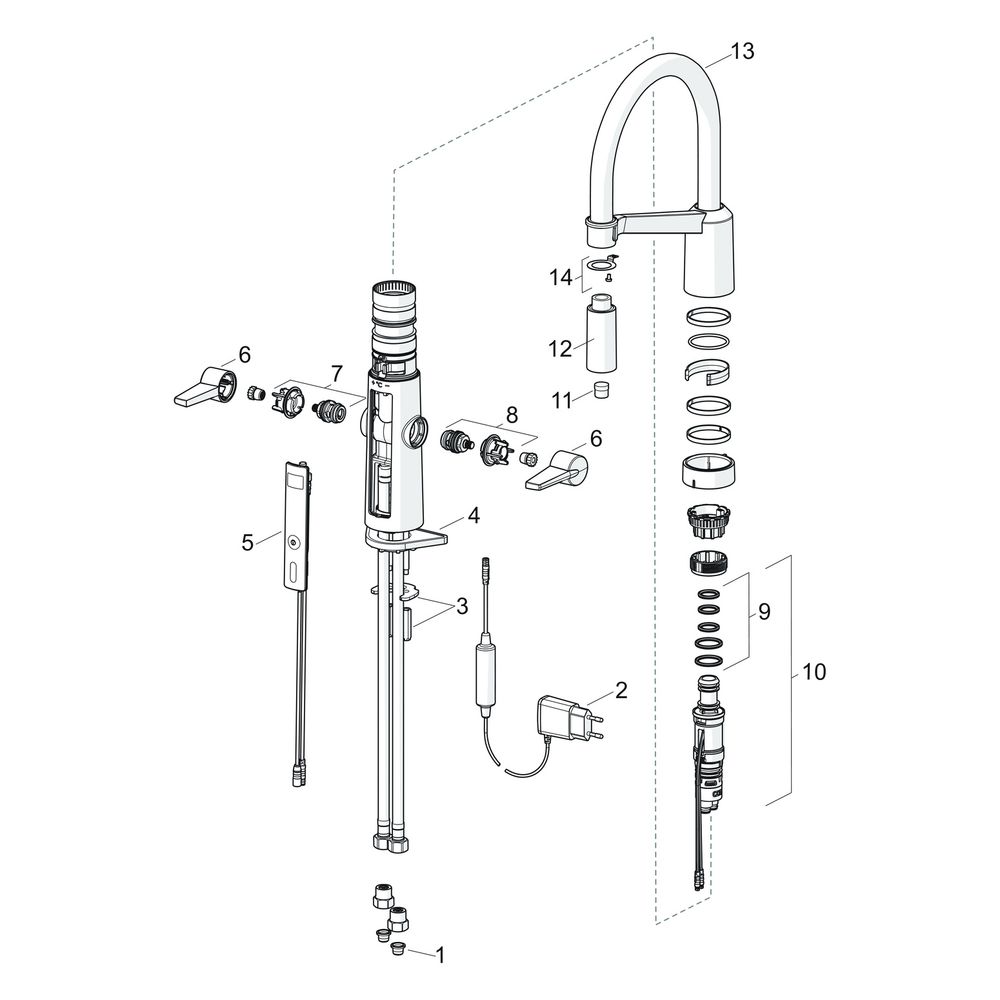 Hansa Fit Küchenarmatur, 230/5V, Ausladung 200mm, DN 15, 2-strahlig, Chrom, 65252213... HANSA-65252213 4057304004513 (Abb. 5)