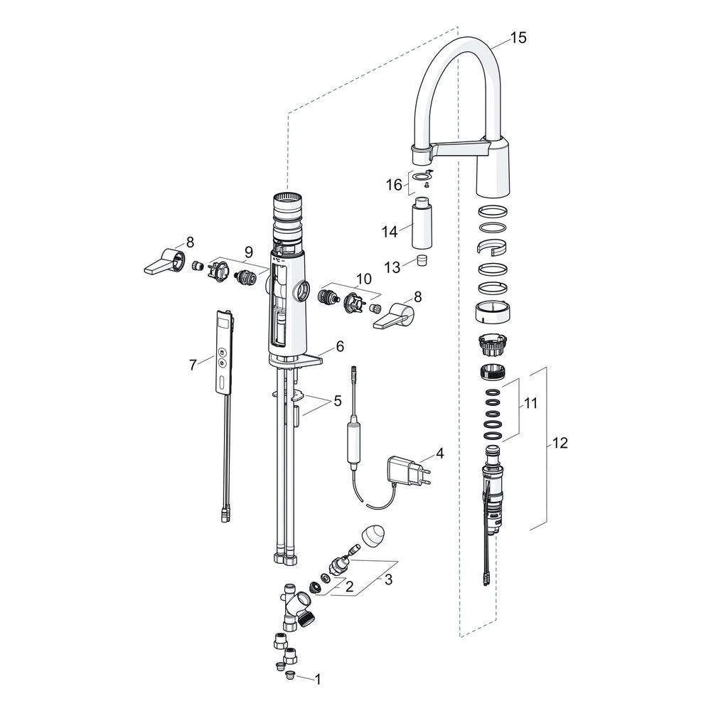Hansa Fit Küchenarmatur mit Spülmaschinenventil 6526 2-strahlig 230/5V Ausladung 200mm ... HANSA-65262213 4057304004544 (Abb. 5)