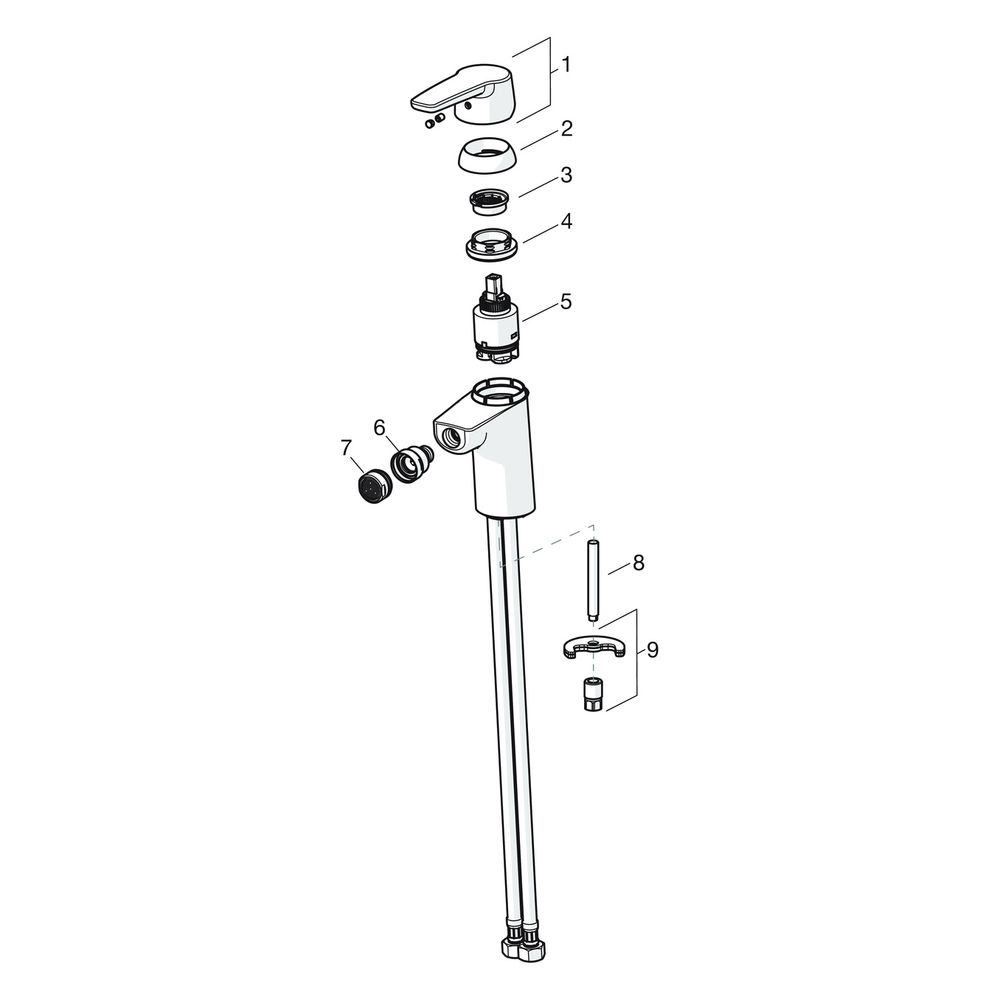 Hansa Polo Einhebel-Bidetbatterie, Zugstangen-Ablaufgarnitur Ausladung 106mm, DN 15, Ch... HANSA-51433293 4057304004018 (Abb. 7)